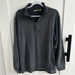 Tommy Bahama Vintage Reversible 1980’s Charcoal Zip-Up Sweater. Size XL.